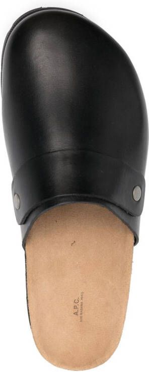 A.P.C. Danny leather mules Black