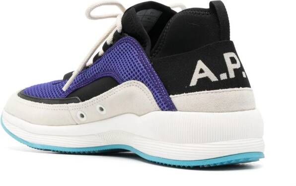 A.P.C. Run Around colour-block low-top sneakers Blue