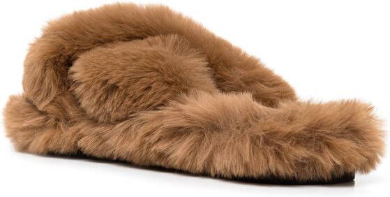 Apparis Biba faux-fur slippers Brown