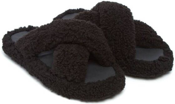 Apparis Biba Luxe Teddie faux-shearling slippers Black