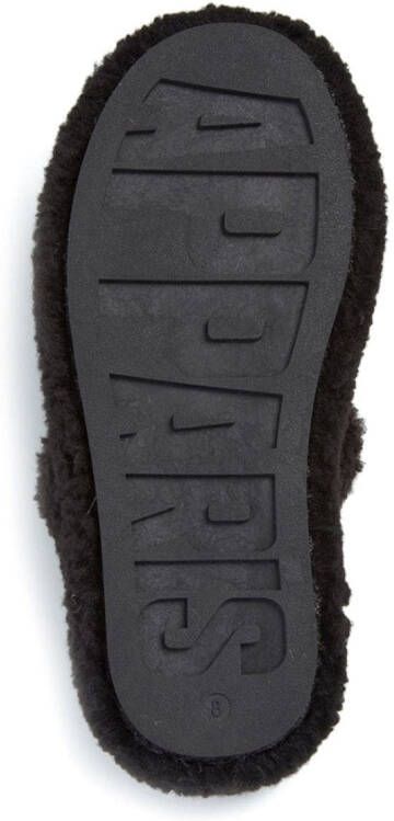 Apparis Biba Luxe Teddie faux-shearling slippers Black