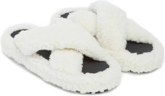 Apparis Biba Luxe Teddie faux-shearling slippers White