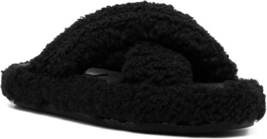 Apparis Biba teddy-fleece slides Black