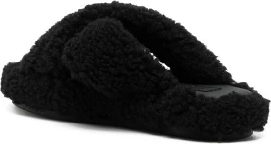Apparis Biba teddy-fleece slides Black