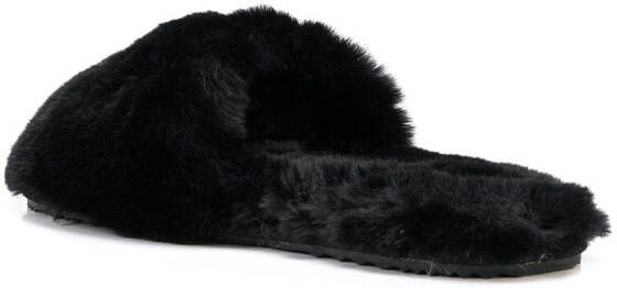 Apparis Diana faux-fur slippers Black