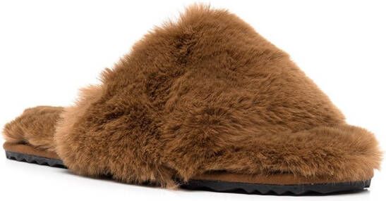 Apparis Diana faux-fur slippers Brown