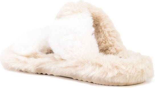 Apparis faux-fur slippers Neutrals