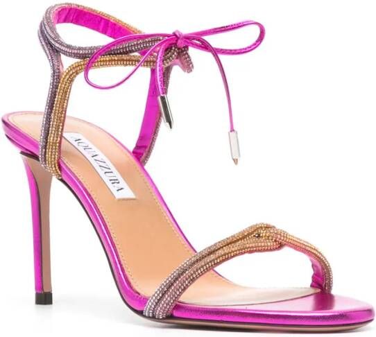 Aquazzura 100mm crystal-embellished sandals Pink