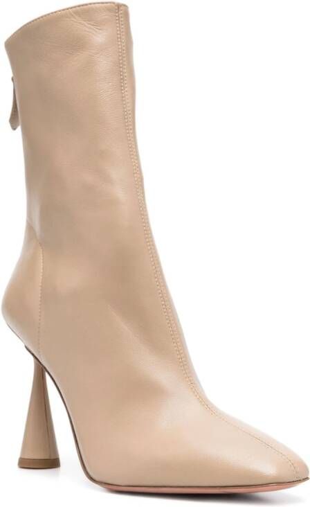 Aquazzura 100mm leather ankle boots Neutrals