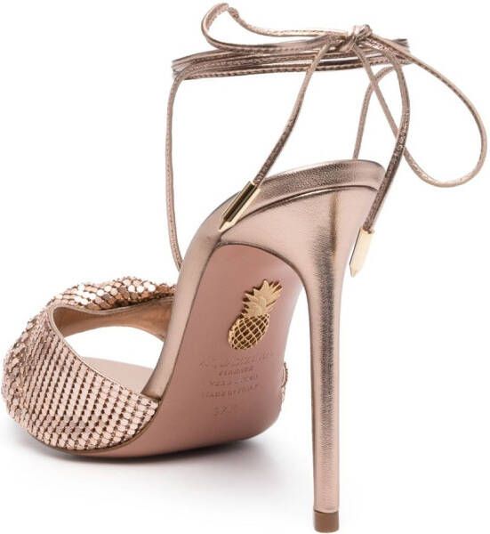 Aquazzura 110mm embellished lace-up sandals Pink