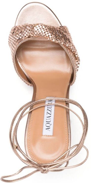 Aquazzura 110mm embellished lace-up sandals Pink