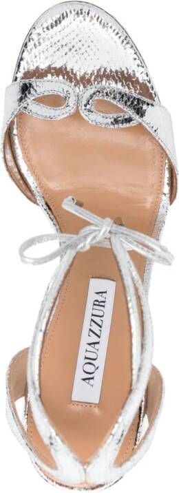 Aquazzura 110mm leather sandals Silver