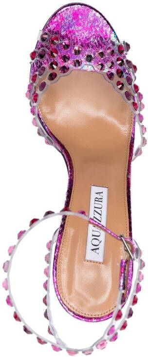 Aquazzura Tequila 120mm crystal-embellished sandals Purple