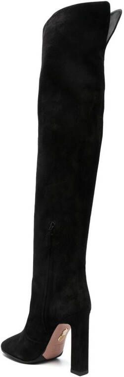 Aquazzura 130mm knee-high suede boots Black