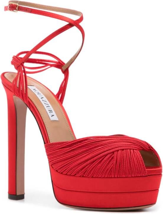 Aquazzura 135mm twist detail sandals Red