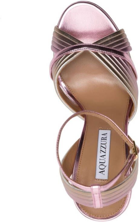 Aquazzura 150mm open-toe leather sandals Pink