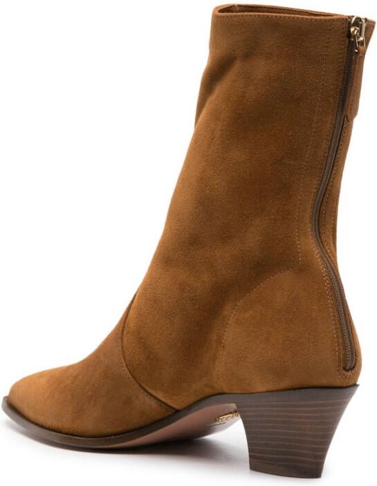 Aquazzura 50mm pointed-toe leather boots Brown