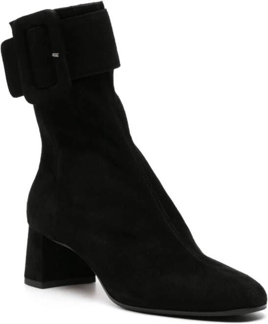 Aquazzura 55mm decorative-buckle detail suede boots Black
