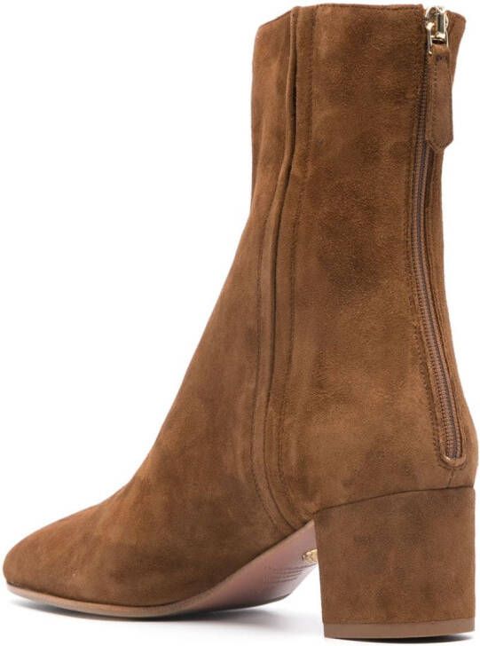 Aquazzura 60mm suede ankle boots Brown