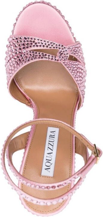 Aquazzura 65mm crystal-embellished platform sandals Pink