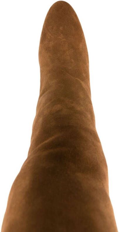 Aquazzura 87mm knee-high suede boots Brown