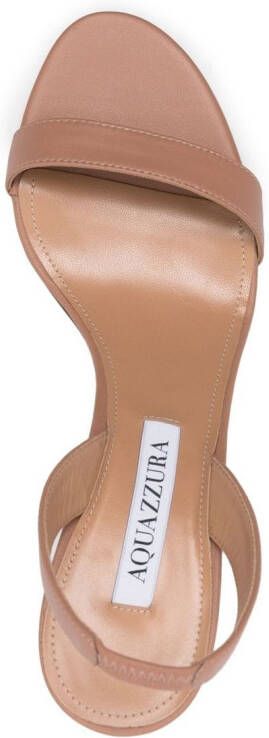 Aquazzura 90mm heeled leather mules Neutrals