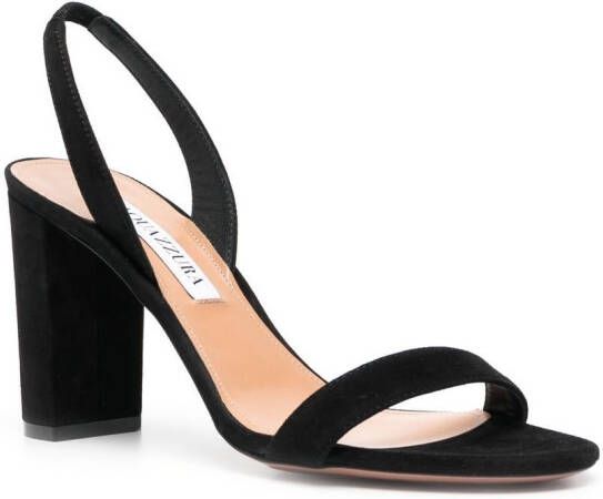 Aquazzura 90mm heeled suede sandals Black