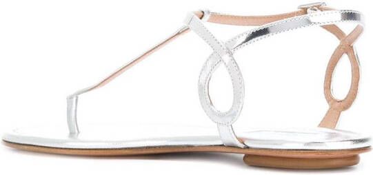 Aquazzura Almost Bare flat sandals Metallic