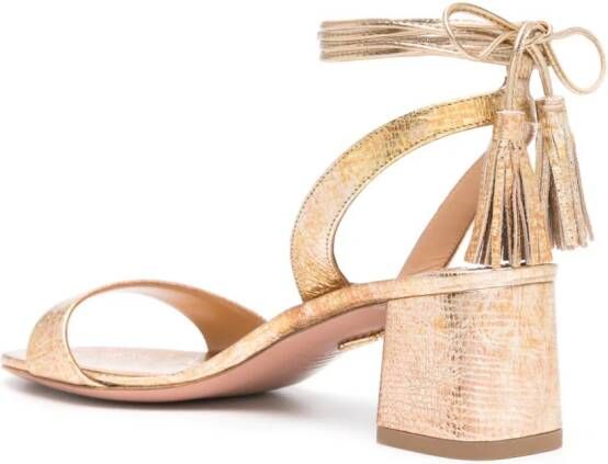 Aquazzura Alu 50mm metallic-finish sandals Gold