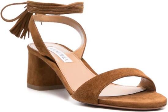 Aquazzura Alu 50mm suede sandals Brown