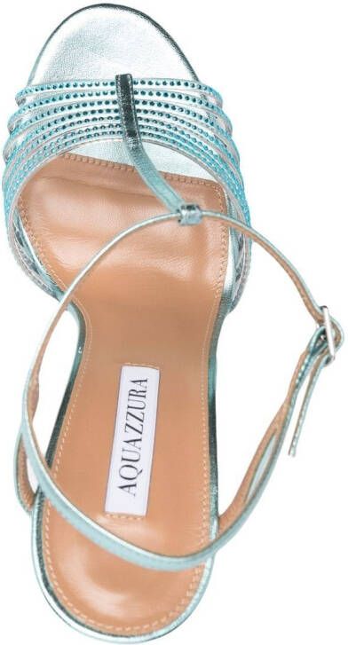 Aquazzura Amore Mio 105mm crystal sandals Blue