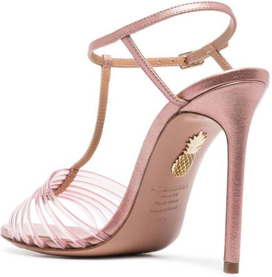 Aquazzura Amore Mio 105mm leather sandals Pink