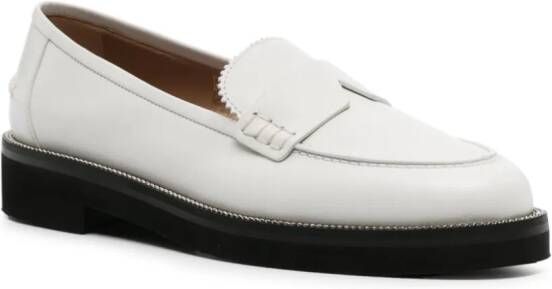 Aquazzura Aqua chain-detailed leather loafers White