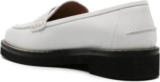 Aquazzura Aqua chain-detailed leather loafers White