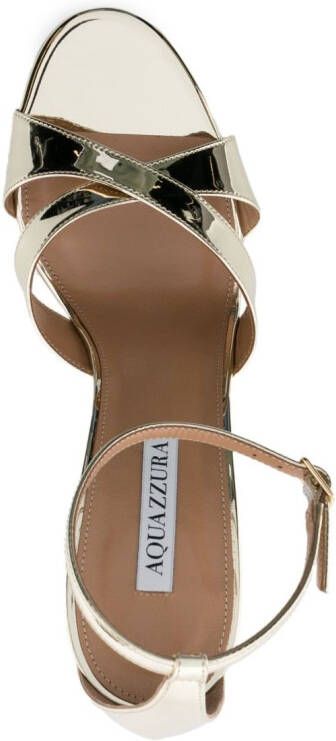 Aquazzura Aqua Divine 105mm leather sandals Gold