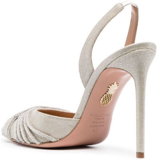 Aquazzura Aqua Gatsby 105mm leather pumps Silver