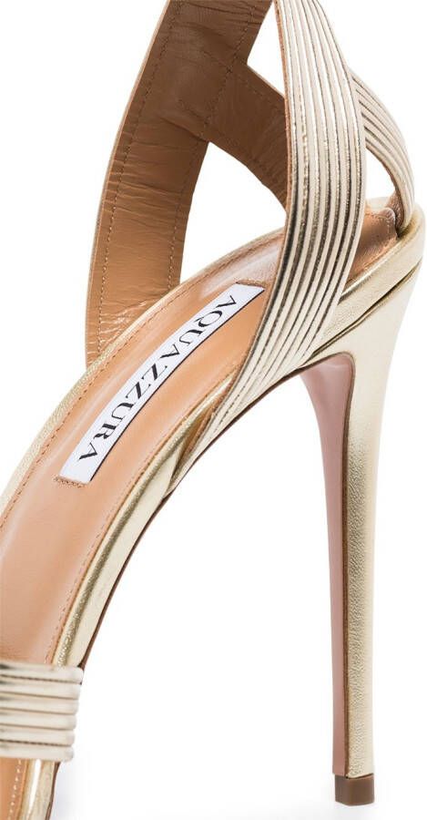Aquazzura Ari 105mm leather sandals Gold