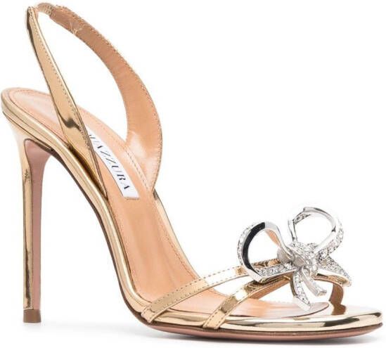 Aquazzura Babe bow-detail heeled sandals Gold