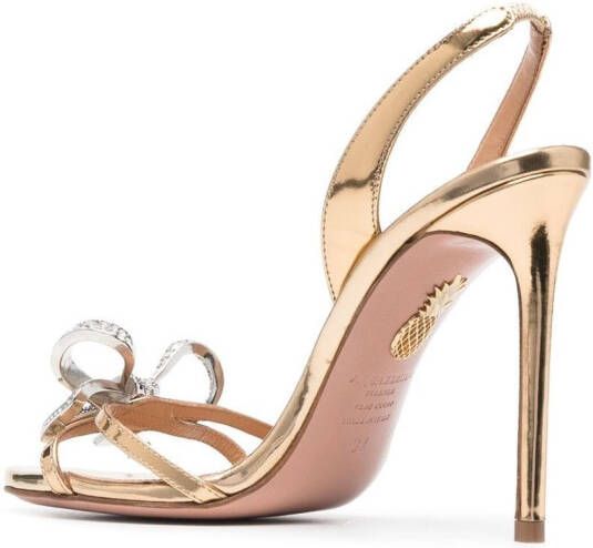 Aquazzura Babe bow-detail heeled sandals Gold