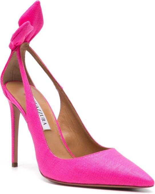 Aquazzura Bow Tie 105mm pointed-toe pumps Pink