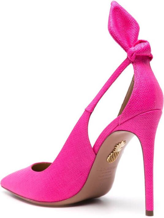 Aquazzura Bow Tie 105mm pointed-toe pumps Pink