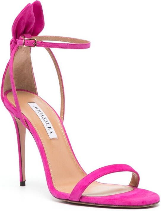 Aquazzura Bow Tie 105mm suede sandals Pink
