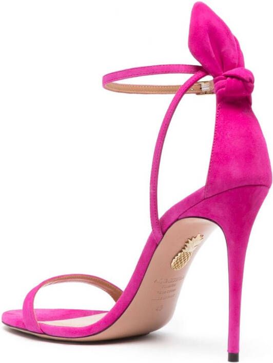 Aquazzura Bow Tie 105mm suede sandals Pink