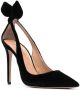 Aquazzura Bow Tie 105mm velvet pumps Black - Thumbnail 2