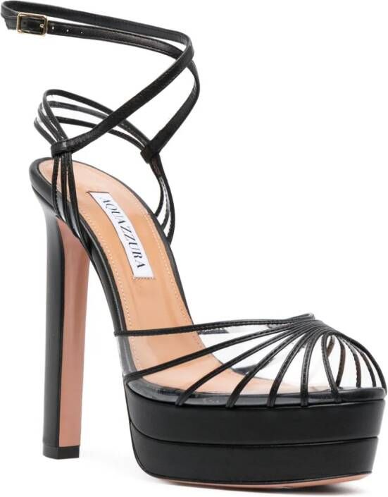 Aquazzura Call Me 130mm wedge sandals Black