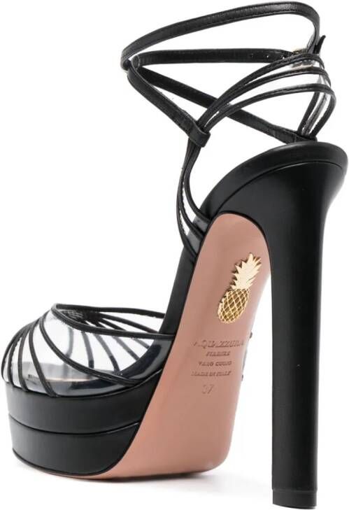 Aquazzura Call Me 130mm wedge sandals Black