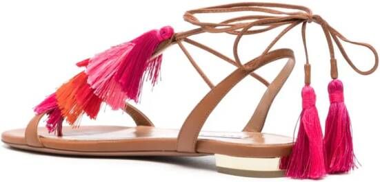 Aquazzura Capri tassel-detail sandals Brown