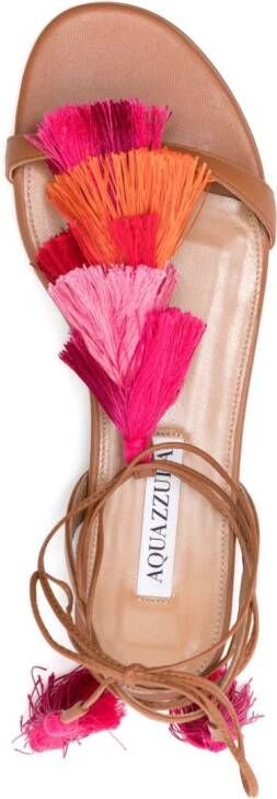 Aquazzura Capri tassel-detail sandals Brown