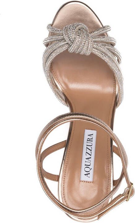 Aquazzura Celeste knotted 120mm sandals Gold