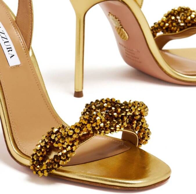 Aquazzura Chain of Love 105mm sandals Gold